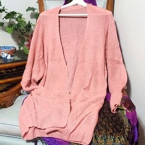 Batwing Sleeve Solid Cardigan